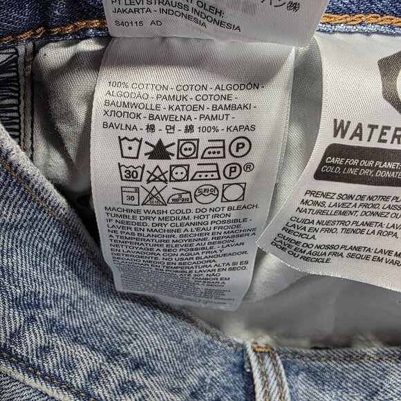 Levi's Wedgie Straight Jeans Womens 29 Blue High Rise Button Fly Raw Hem Cropped - Picture 14 of 15